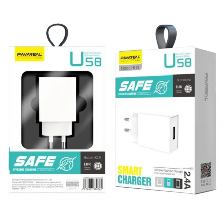 Chargeur Secteur USB 2.4A PAVAREAL Smart Charger K19