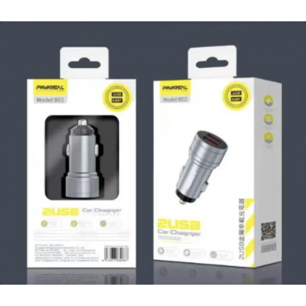 Chargeur Voiture Double USB 4.8A PAVAREAL B02 Gris