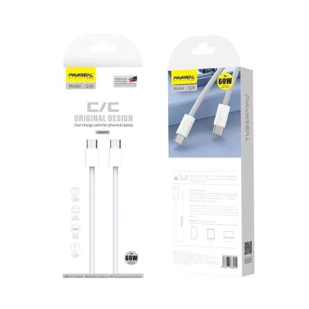 Câble USB-C vers USB-C PAVAREAL Q28 Fast Charge 60W - 1m