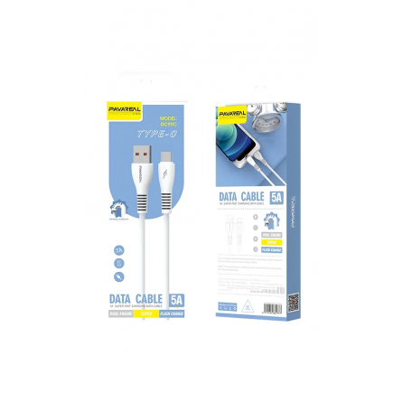 Câble USB vers USB-C Blanc PAVAREAL DC99C 5A - 1m