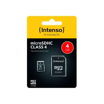 Carte MicroSDHC 4Go Intenso avec Adaptateur CL4