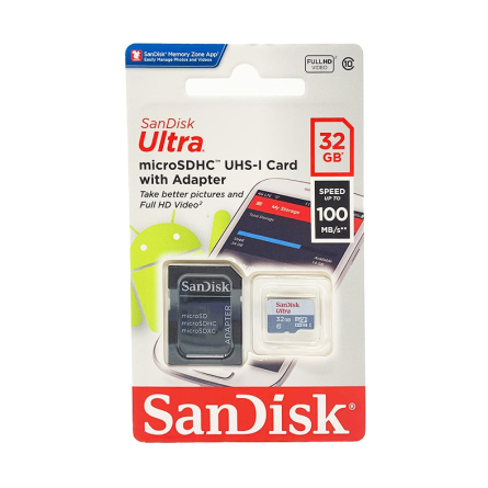 Carte MicroSDHC SanDisk Ultra 32 GB 100 Mb/s UHS-I avec Adaptateur SD