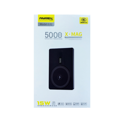 Power Bank PAVAREAL G32 15W Magnétique à Induction 5000 mAh Noir
