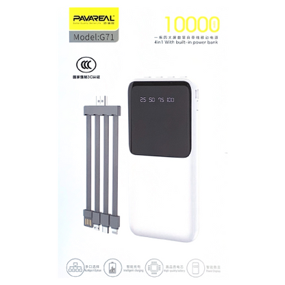 Power Bank PAVAREAL G71 Blanc 10000 mAh 4 en 1